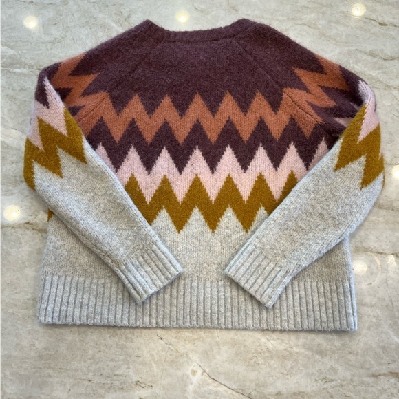 Madewell | Dellwood Fair Isle Sweater | Cozy Cottagecore Knit |‎ Oatmeal | XS - Picture 5 of 8